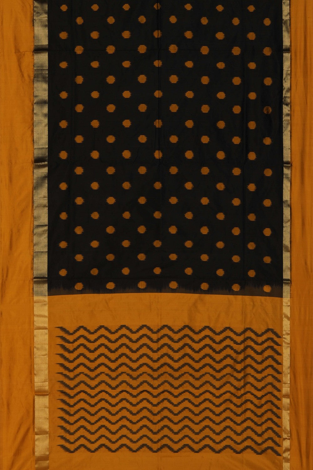 Image of Pochampally Ikat Silk Black Saree